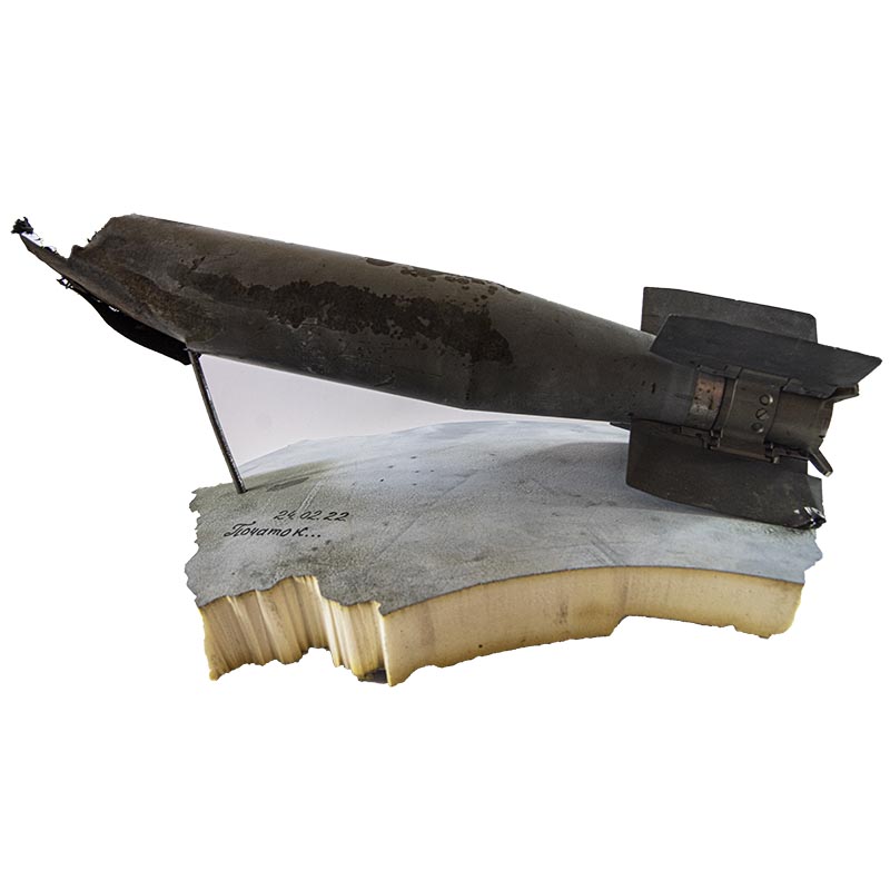 MILITARY ARTIFACTS based on the covers of the transport and launch containers of the Ukrainian C-300 ANTI-MISSILE COMPLEXES . War memorabilia