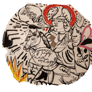 art painting on the base of covers of the transport and launch containers of the Ukrainian C-300 ANTI-MISSILE COMPLEXES